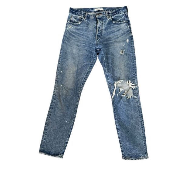 Moussy Vintage Blue MVS Shell Tapered Skinny Jeans Distressed 27 - Picture 1 of 6
